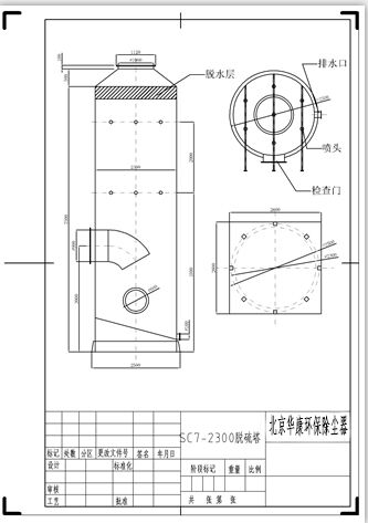 小型锅炉湿式脱硫除尘器图纸