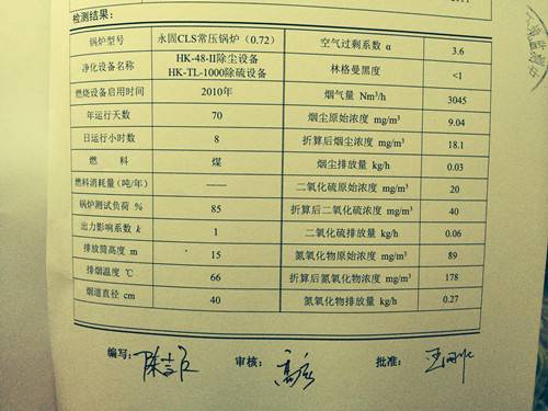 布袋低压脉冲布袋除尘器的环保局检测结果